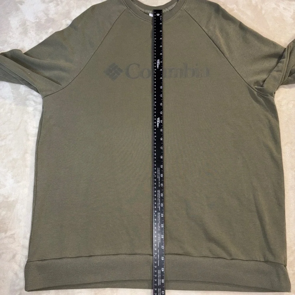 Columbia Mens XXL Olive Green Raglan Logo Crewneck Sweatshirt XM0891